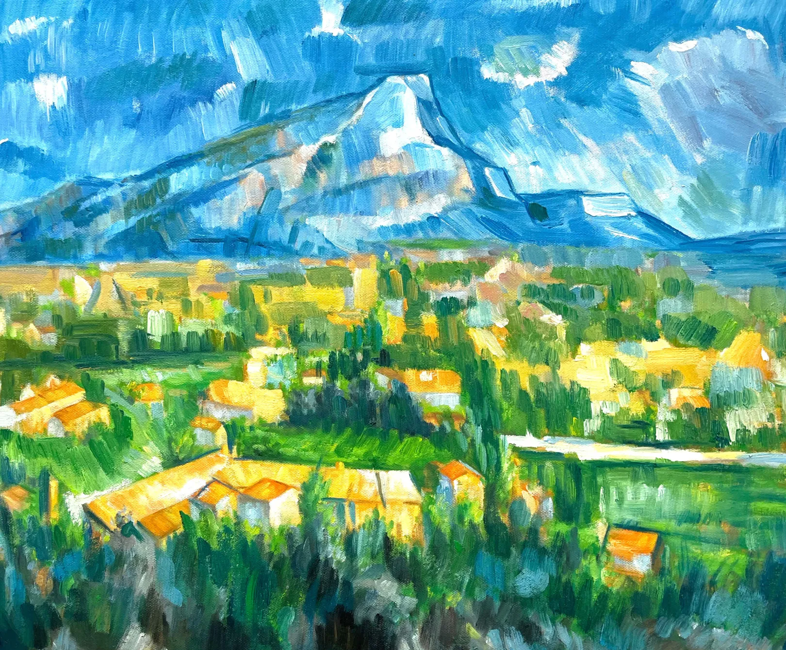Galerie Mont Cézanne<Der Berg Sainte-Victoire von Les Lauves aus gesehen - Paul Cézanne