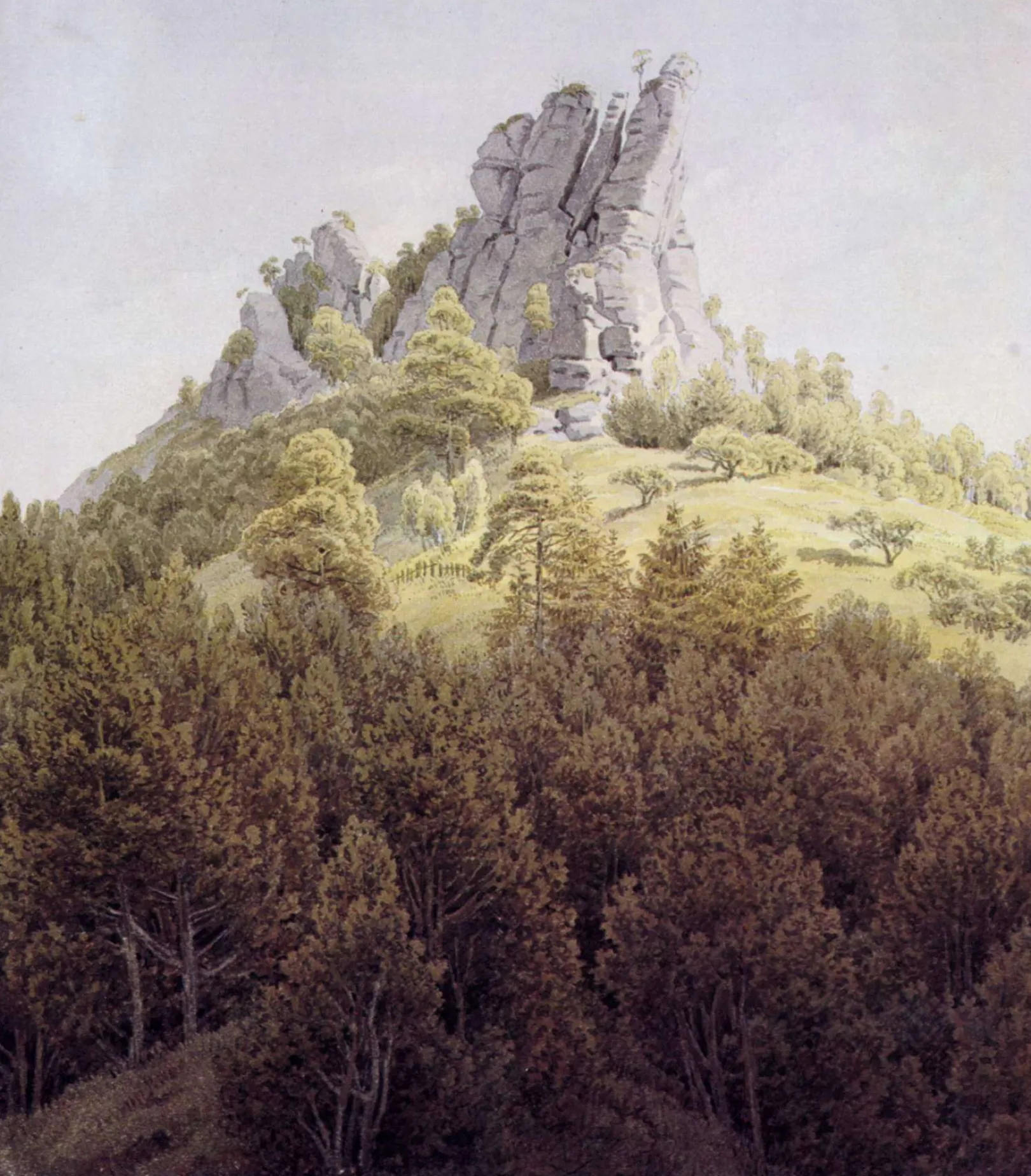 Galerie Mont Friedrich<Der Feldstein bei Rathen an der Elbe - Caspar David Friedrich