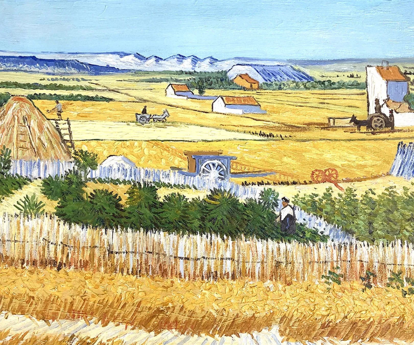 Galerie Mont Van Gogh<Die Ernte in La Crau, mit Montmajour im Hintergrund - Vincent Van Gogh