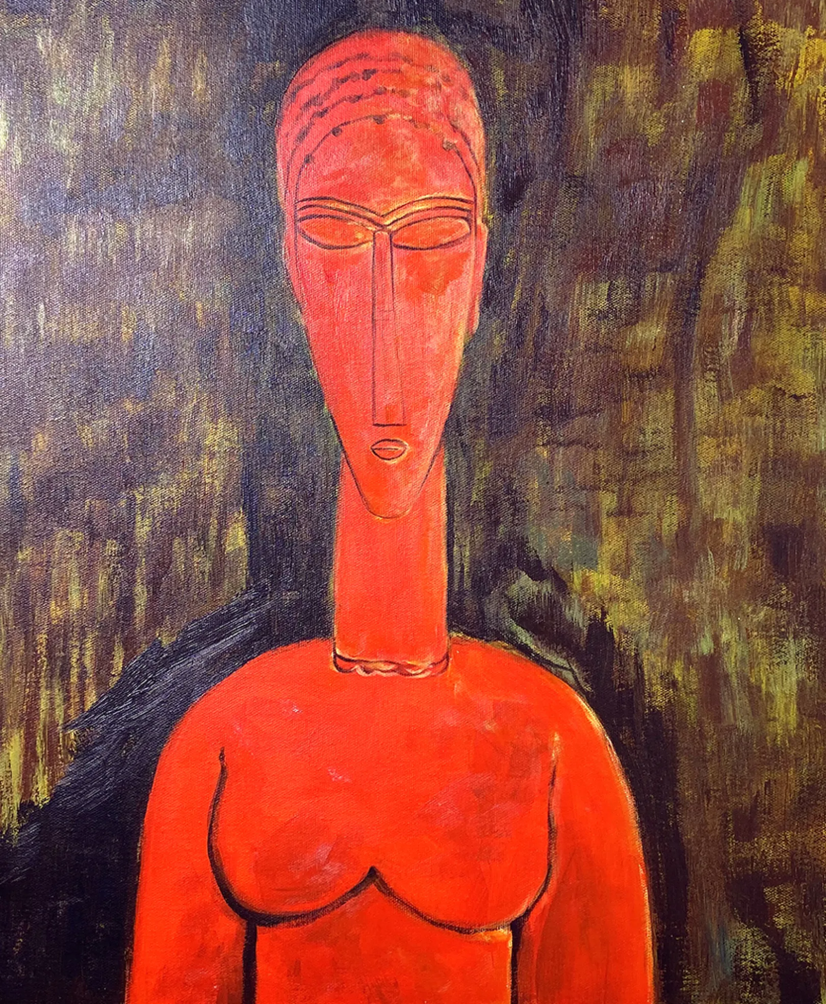 Galerie Mont Modigliani<Die große rote Büste - Amedeo Modigliani