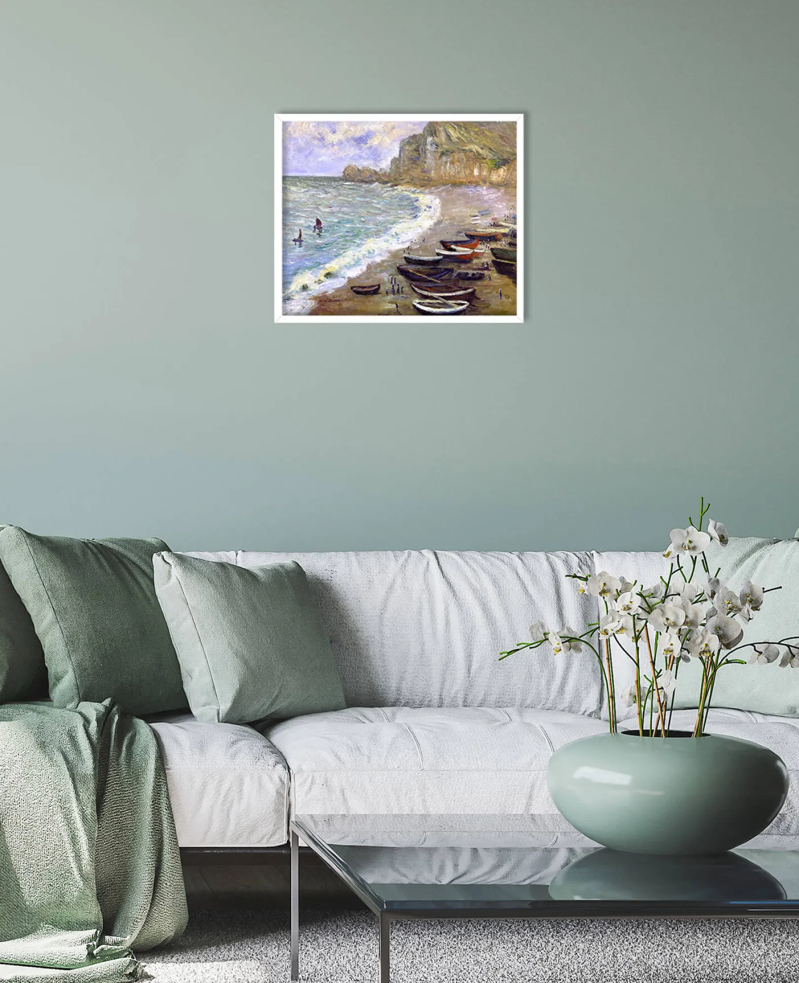 Galerie Mont Monet<Etretat: der Strand und die Porte d'Amont - Claude Monet