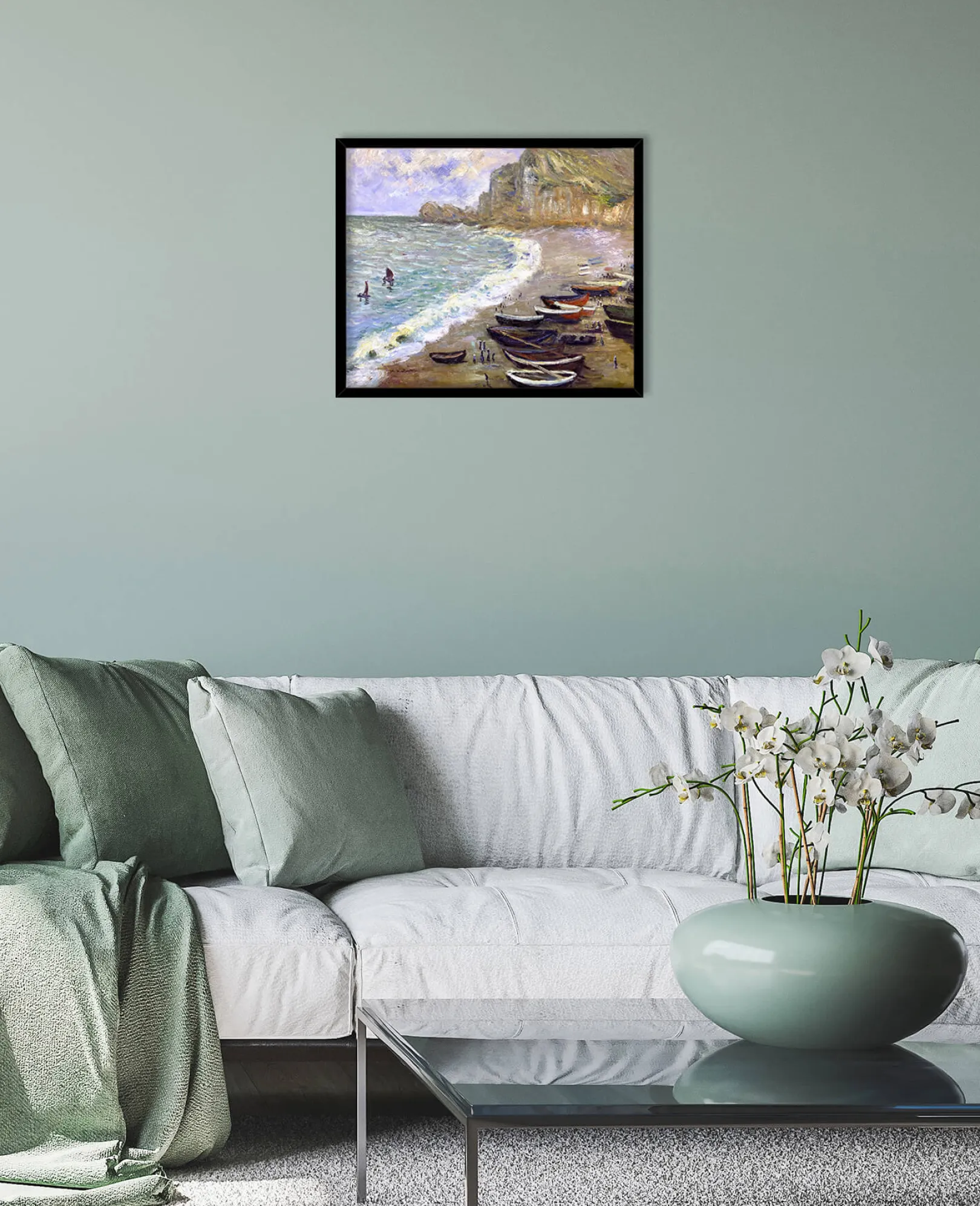 Galerie Mont Monet<Etretat: der Strand und die Porte d'Amont - Claude Monet