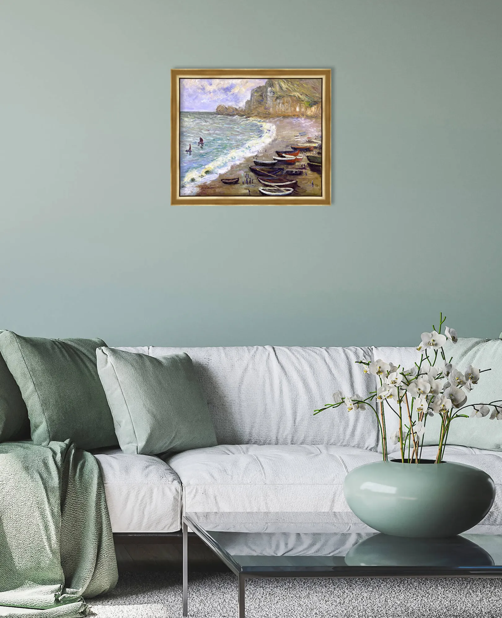 Galerie Mont Monet<Etretat: der Strand und die Porte d'Amont - Claude Monet