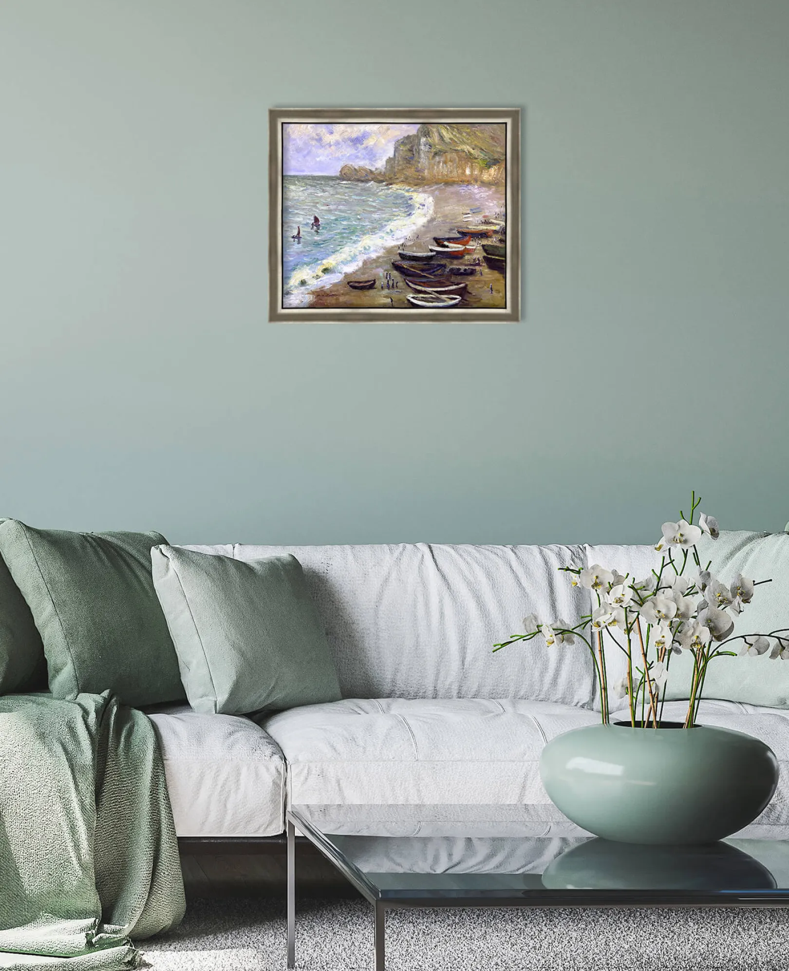 Galerie Mont Monet<Etretat: der Strand und die Porte d'Amont - Claude Monet