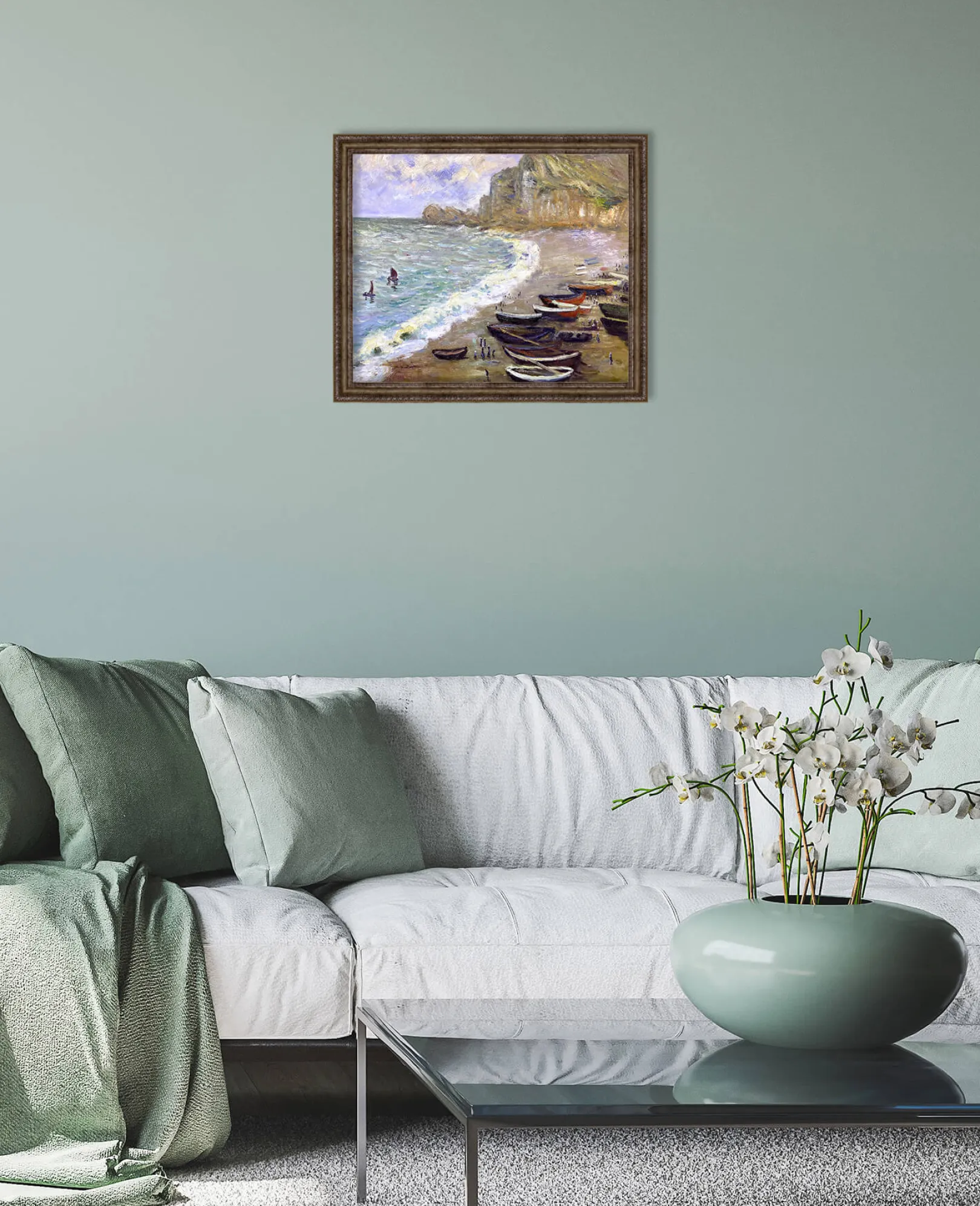 Galerie Mont Monet<Etretat: der Strand und die Porte d'Amont - Claude Monet