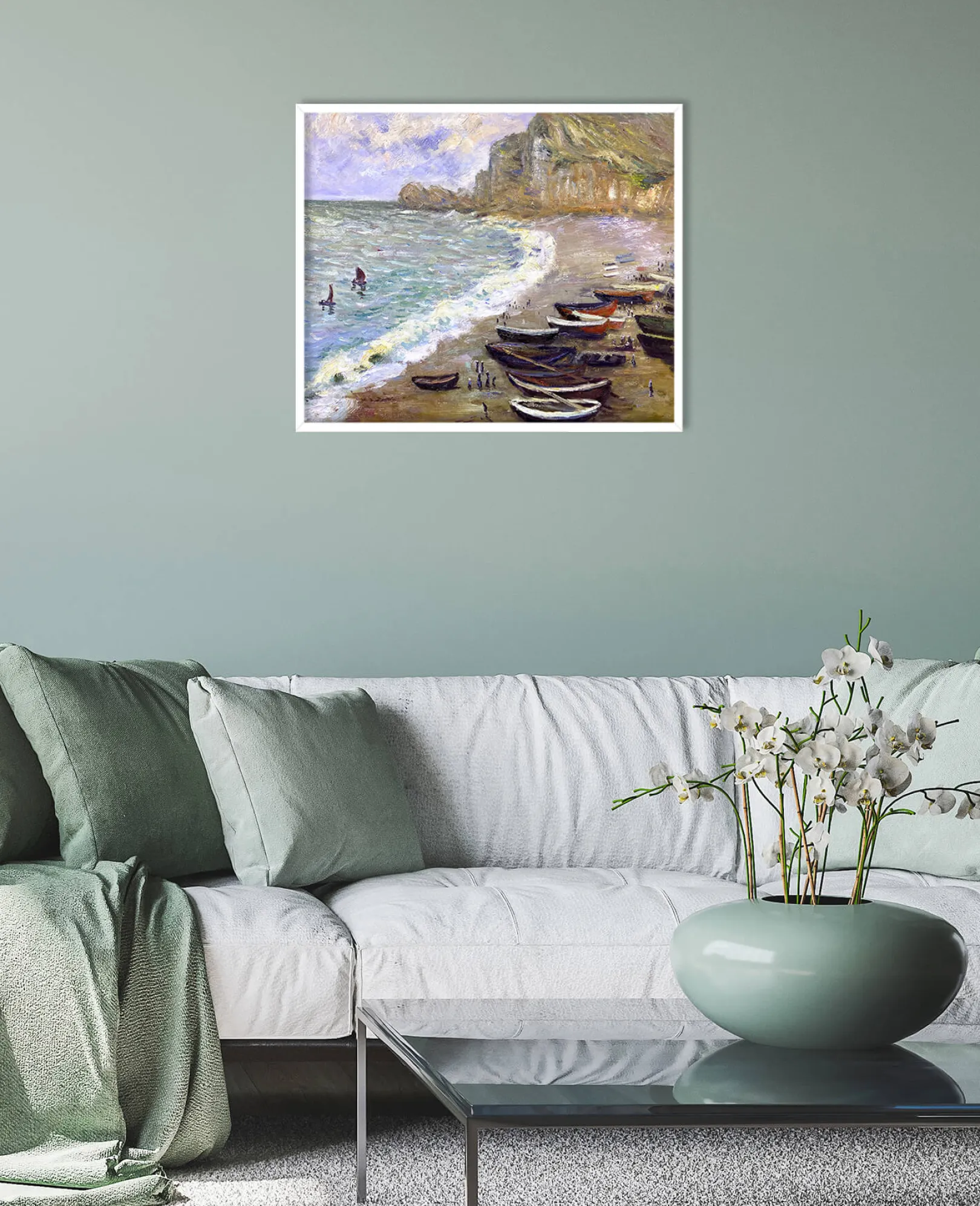 Galerie Mont Monet<Etretat: der Strand und die Porte d'Amont - Claude Monet