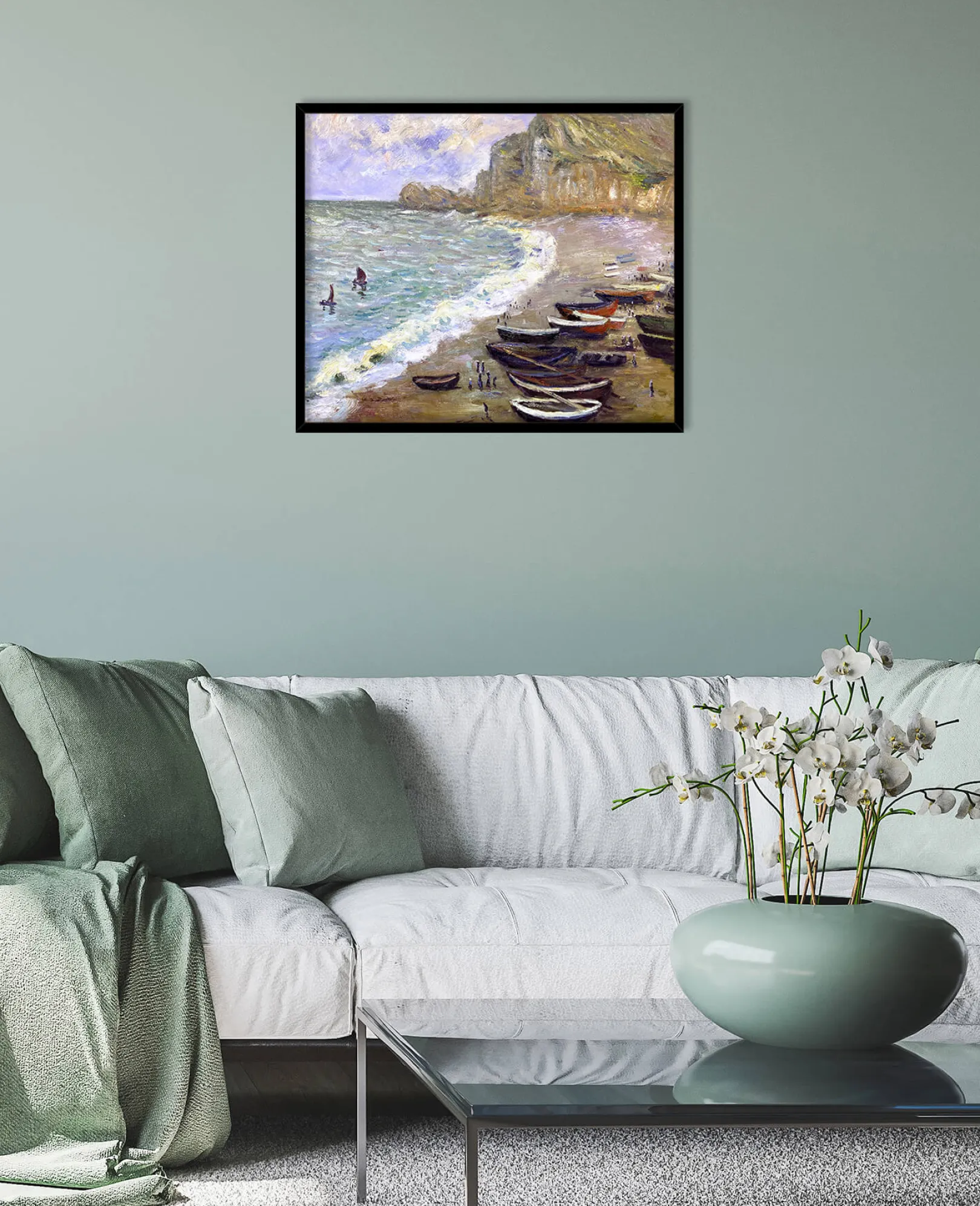 Galerie Mont Monet<Etretat: der Strand und die Porte d'Amont - Claude Monet