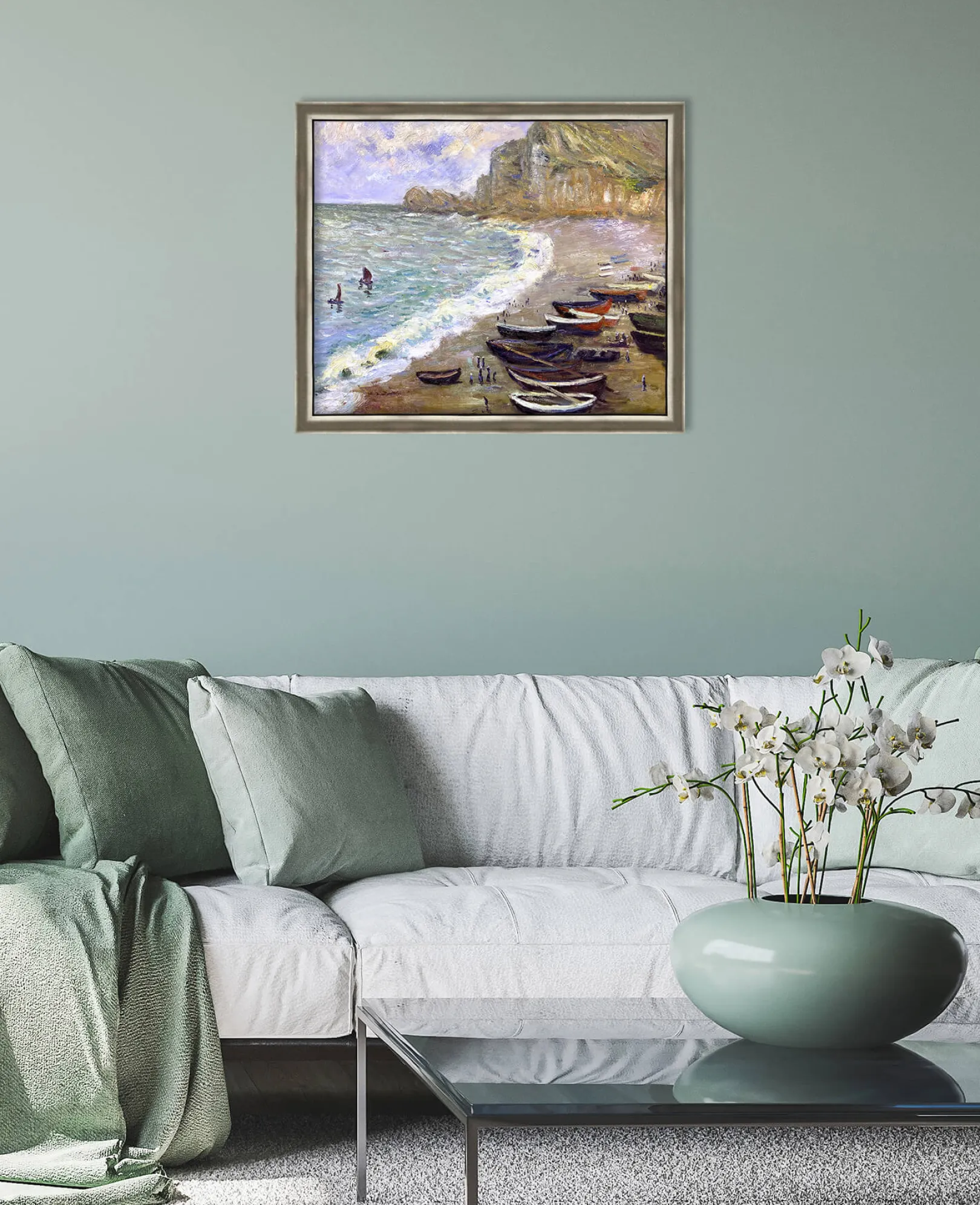 Galerie Mont Monet<Etretat: der Strand und die Porte d'Amont - Claude Monet