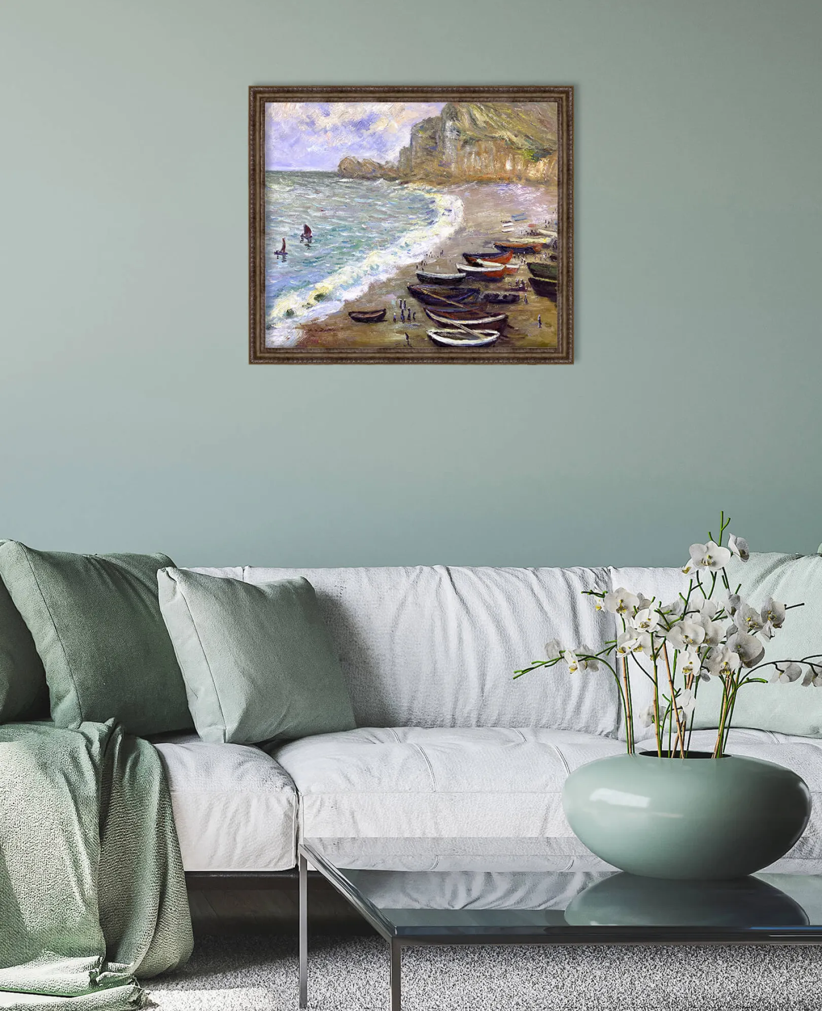 Galerie Mont Monet<Etretat: der Strand und die Porte d'Amont - Claude Monet