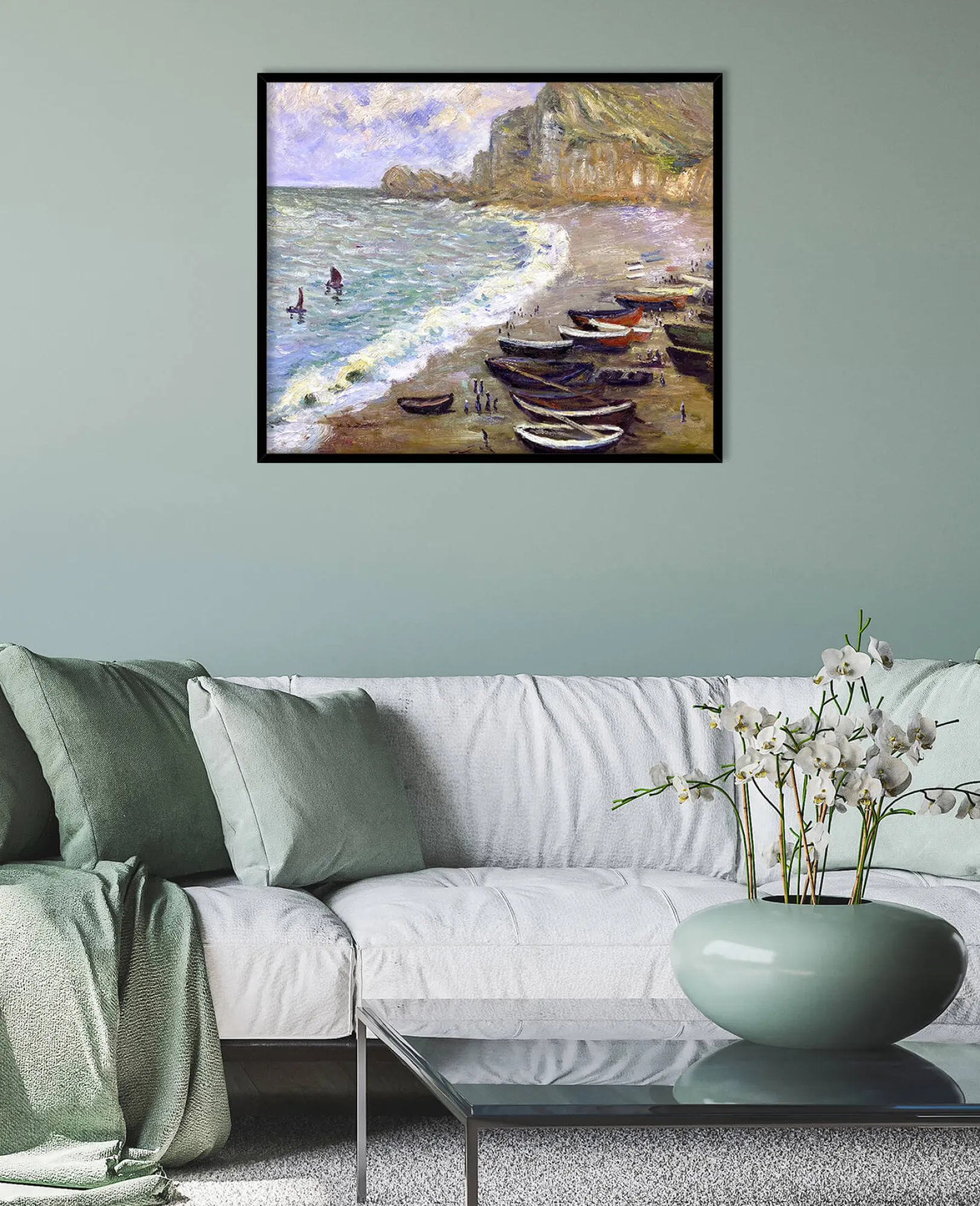 Galerie Mont Monet<Etretat: der Strand und die Porte d'Amont - Claude Monet