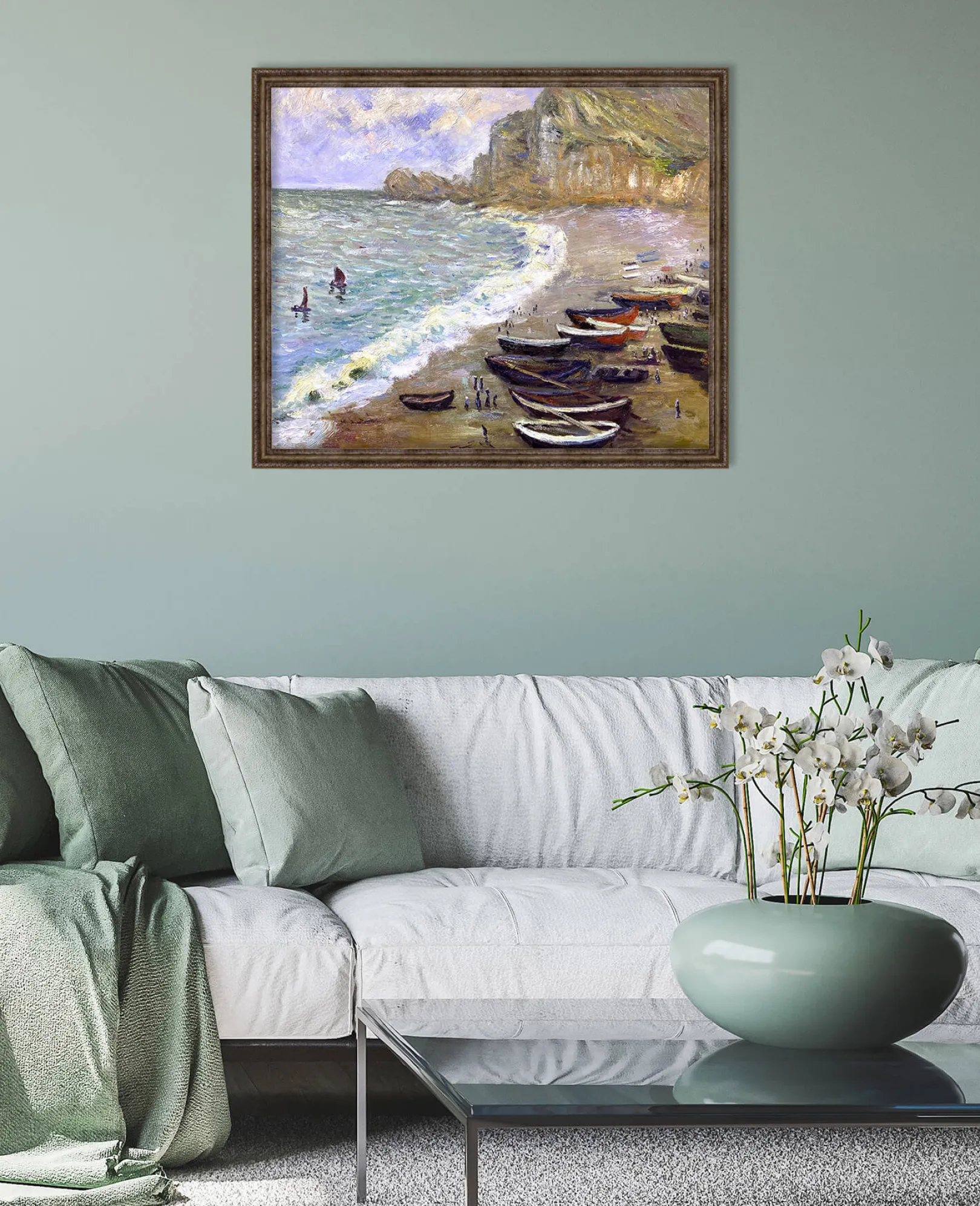 Galerie Mont Monet<Etretat: der Strand und die Porte d'Amont - Claude Monet