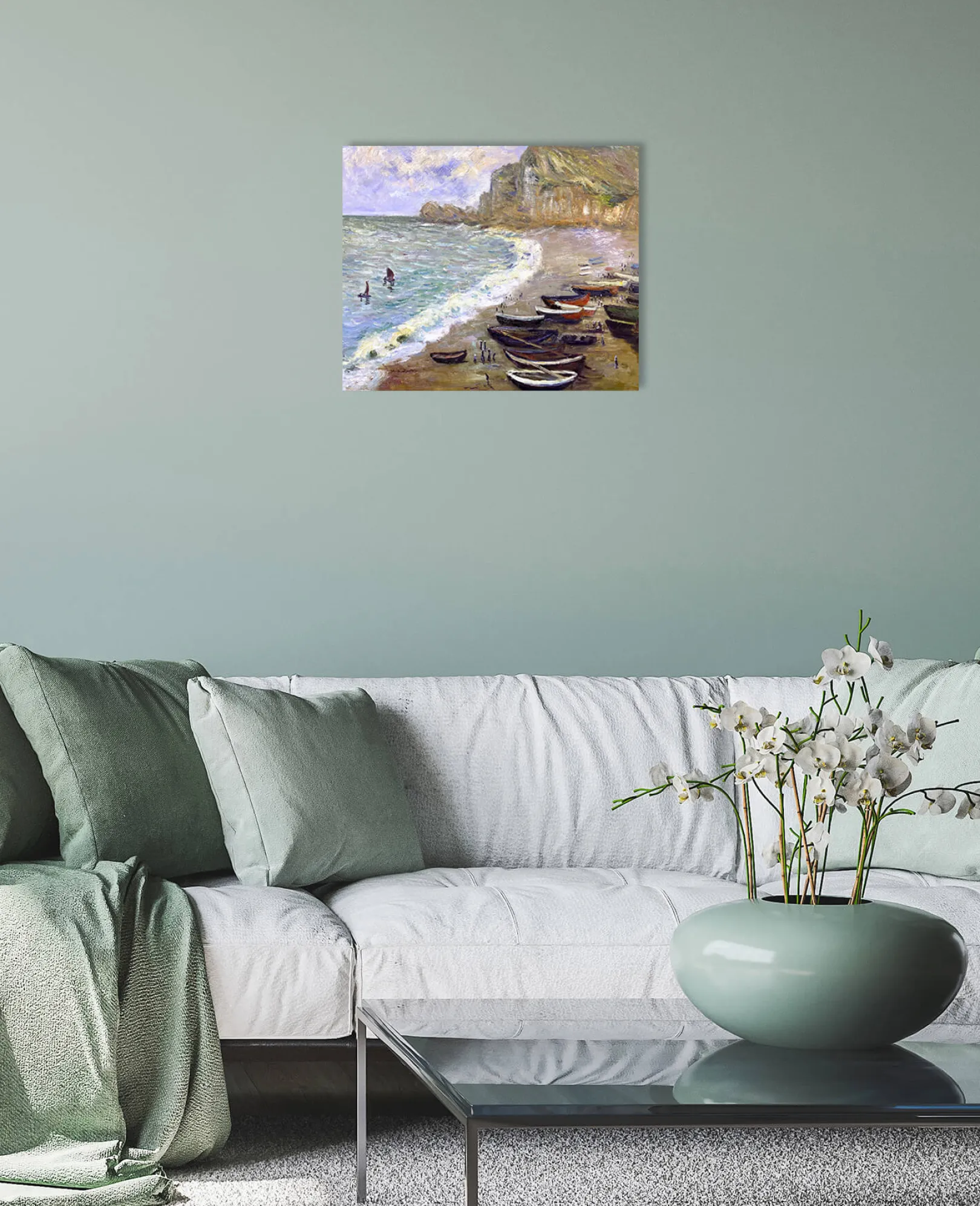 Galerie Mont Monet<Etretat: der Strand und die Porte d'Amont - Claude Monet