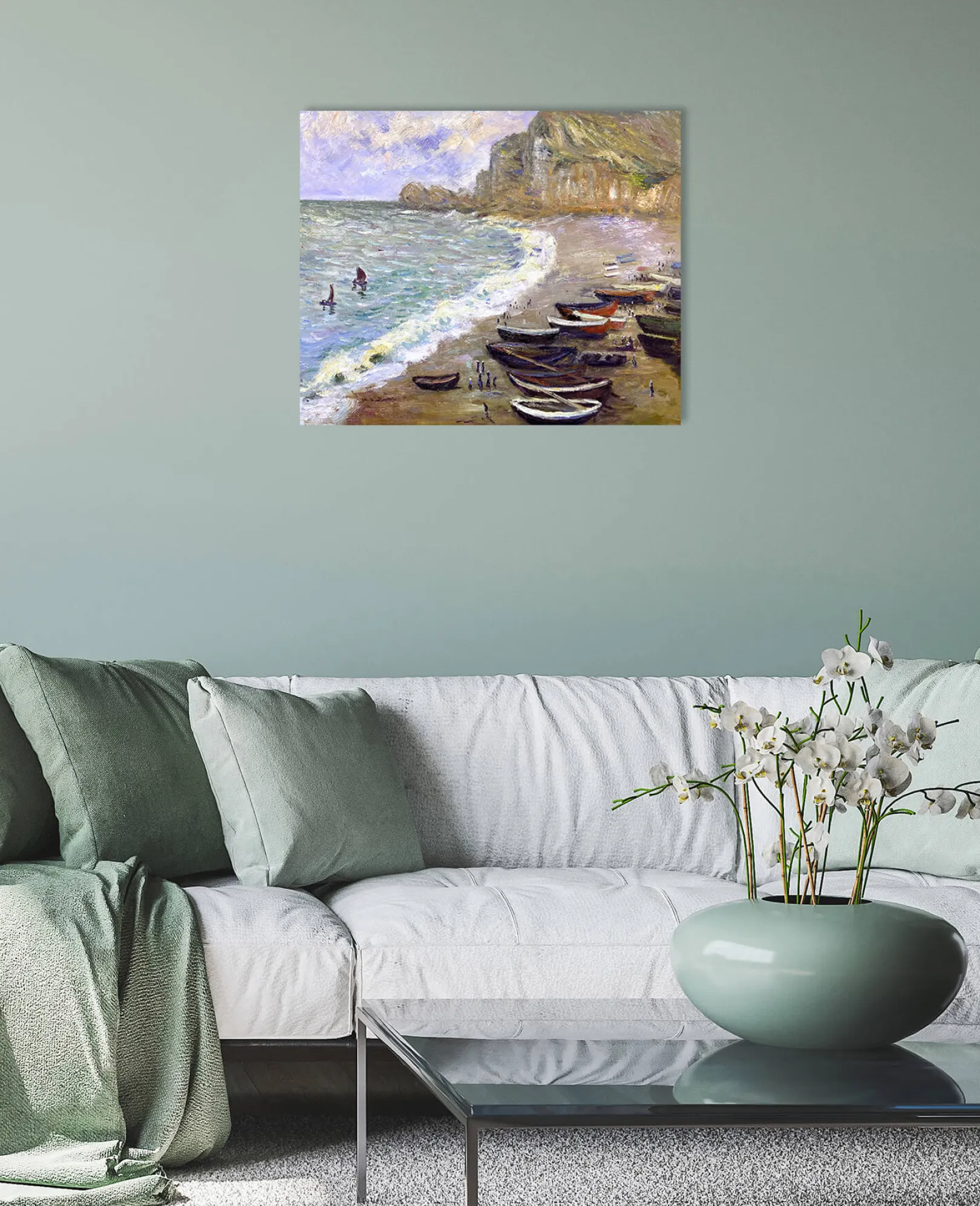 Galerie Mont Monet<Etretat: der Strand und die Porte d'Amont - Claude Monet