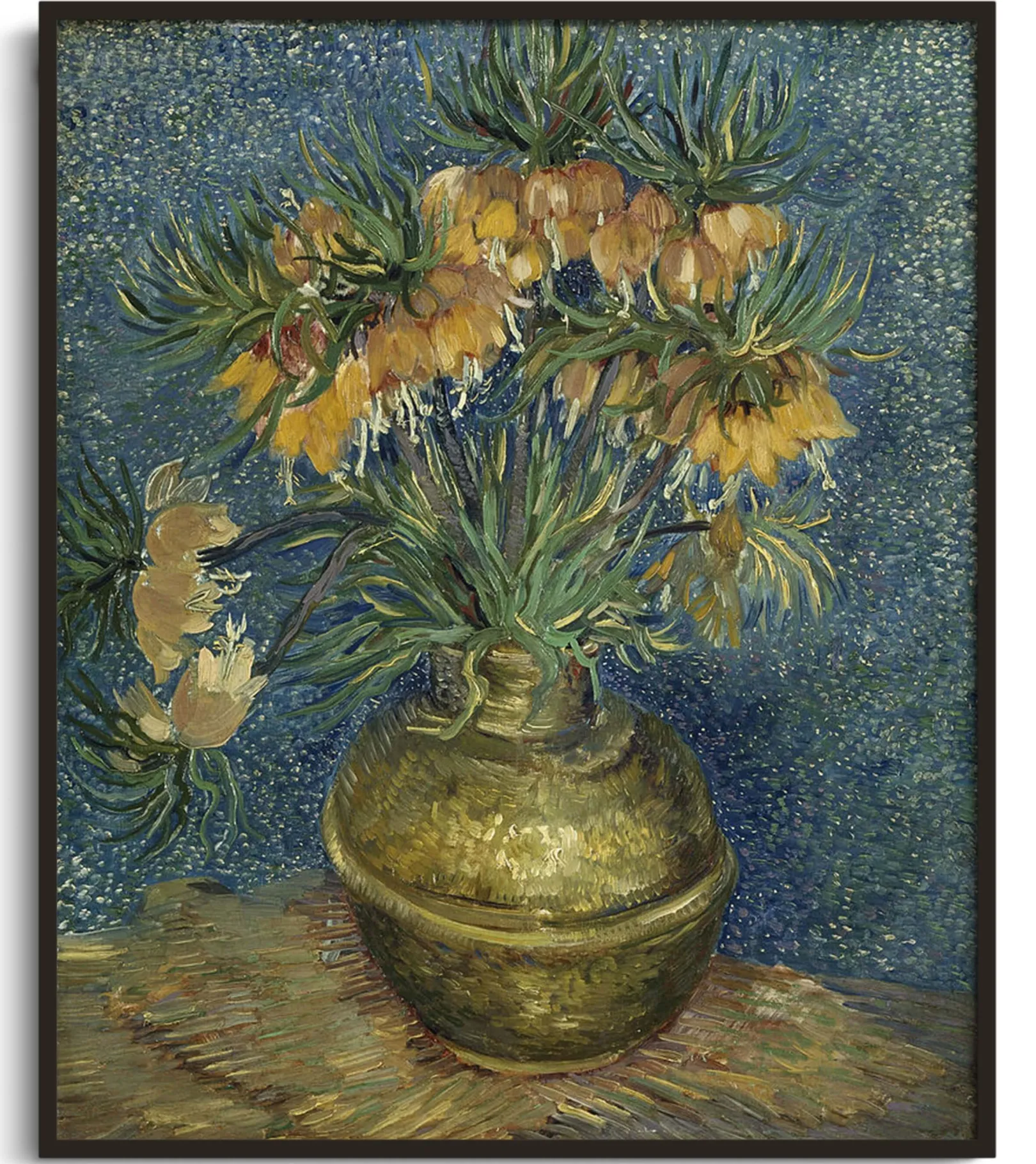 Galerie Mont Van Gogh<Fritillaria, Kaiserkrone in einer Kupfervase - Vincent Van Gogh