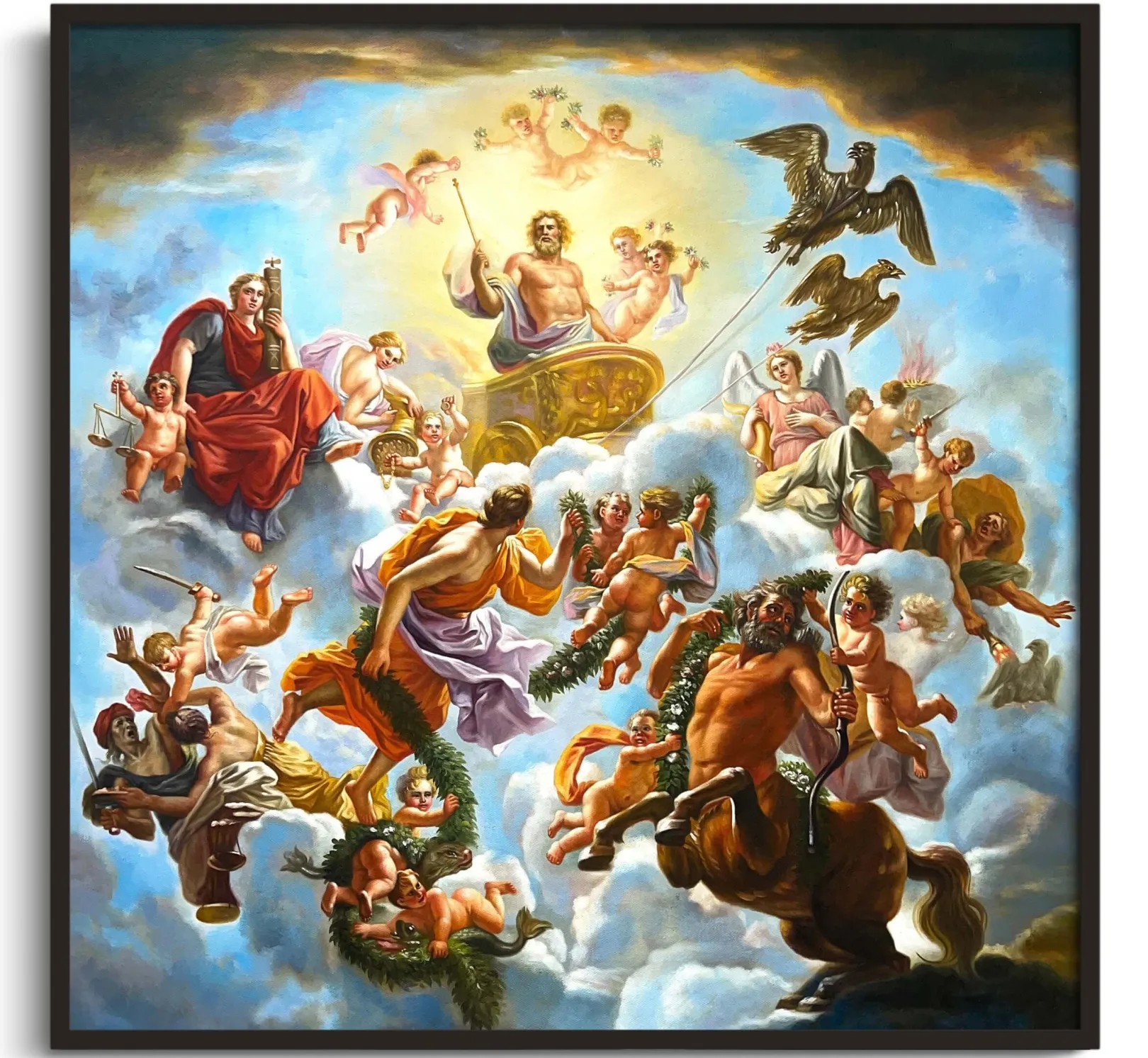 Galerie Mont Coypel<Jupiters Wagen zwischen Justitia und Pi wurde - Noël-Nicolas Coypel