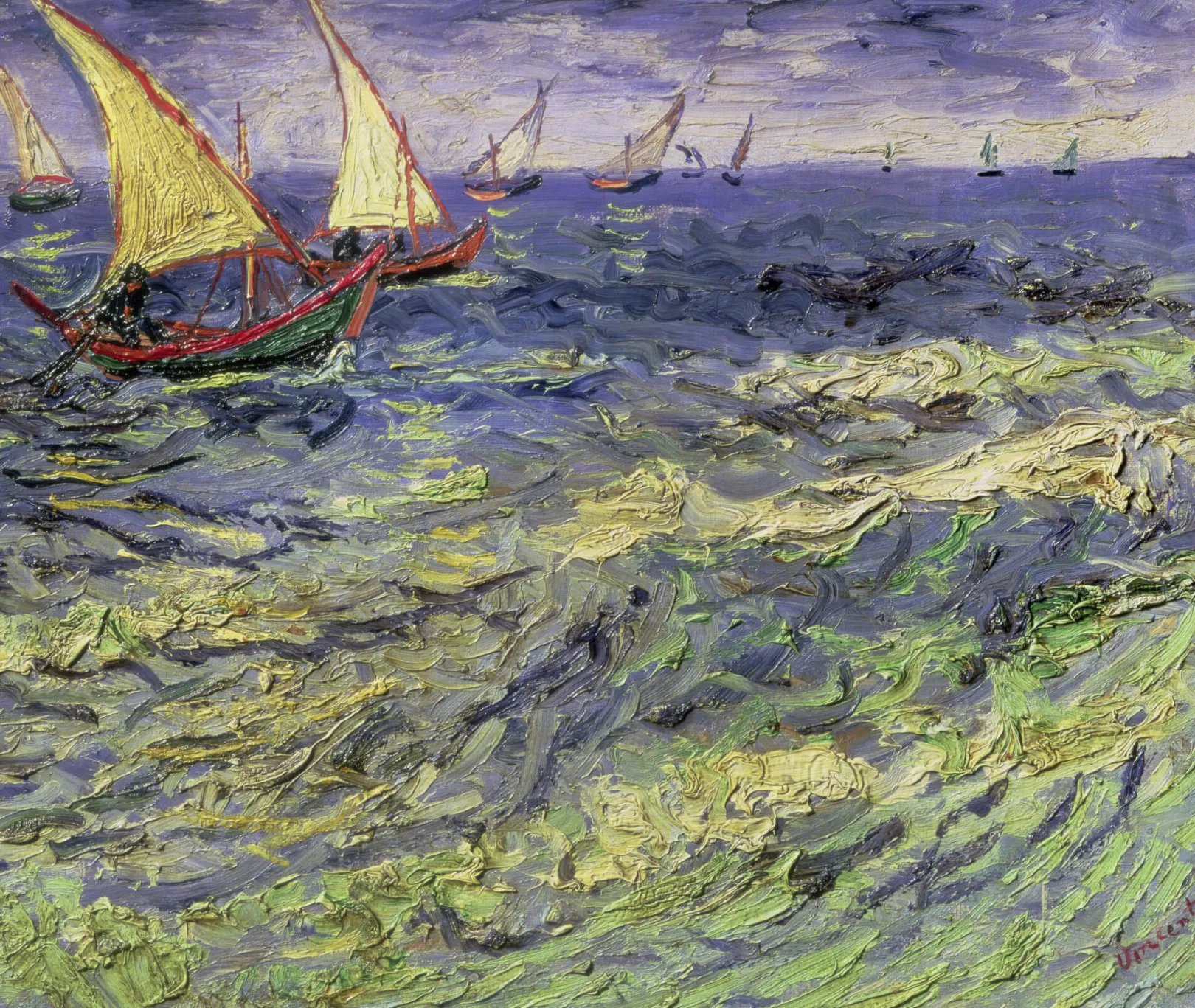 Galerie Mont Van Gogh<Meereslandschaft in der Nähe von Saintes-Maries-de-la-Mer II - Vincent Van Gogh