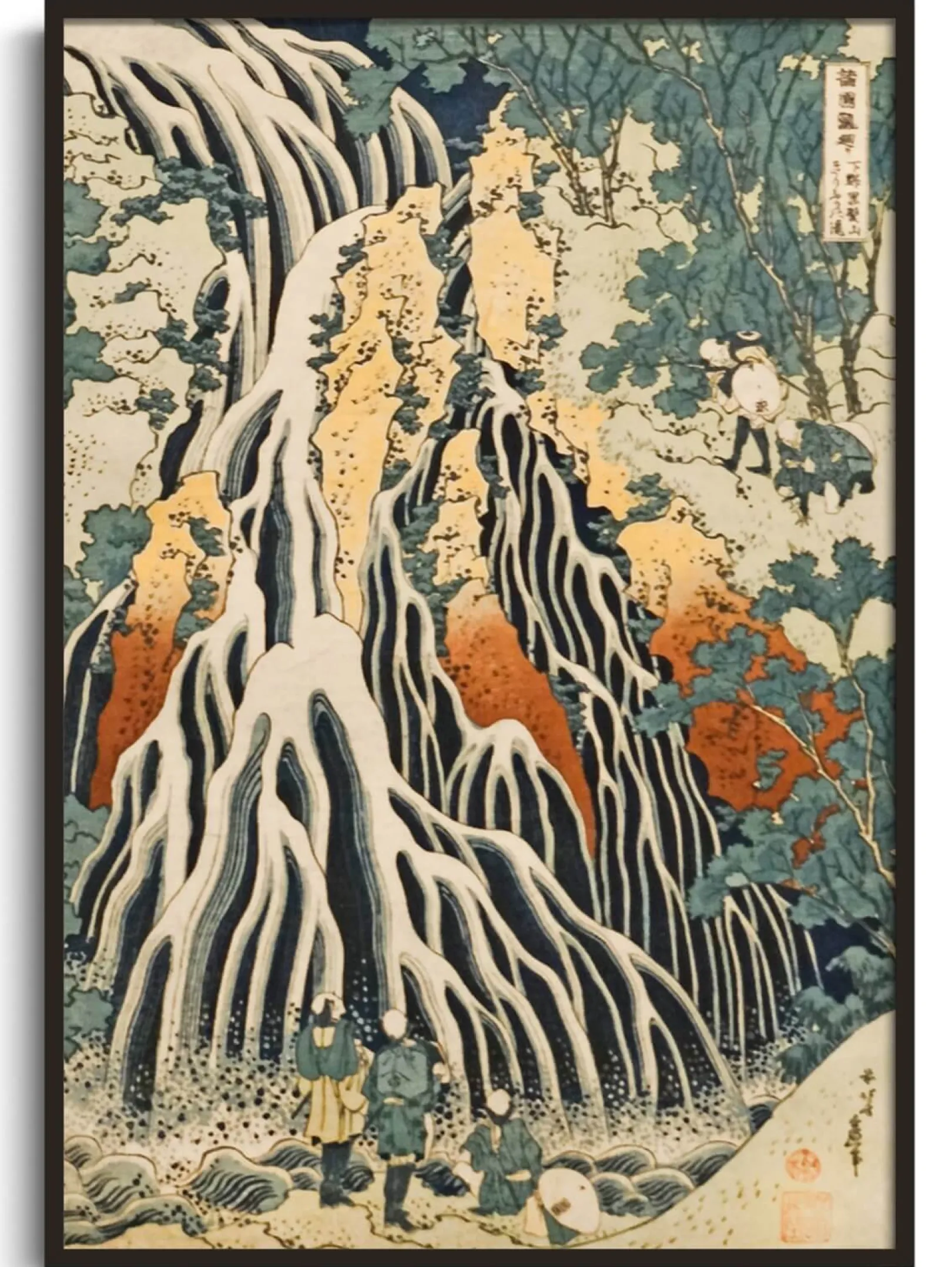 Galerie Mont Hokusai<Pilger am Wasserfall von Kirifuri auf dem Berg Kurokami in der Provinz Shimotsuke - Hokusai