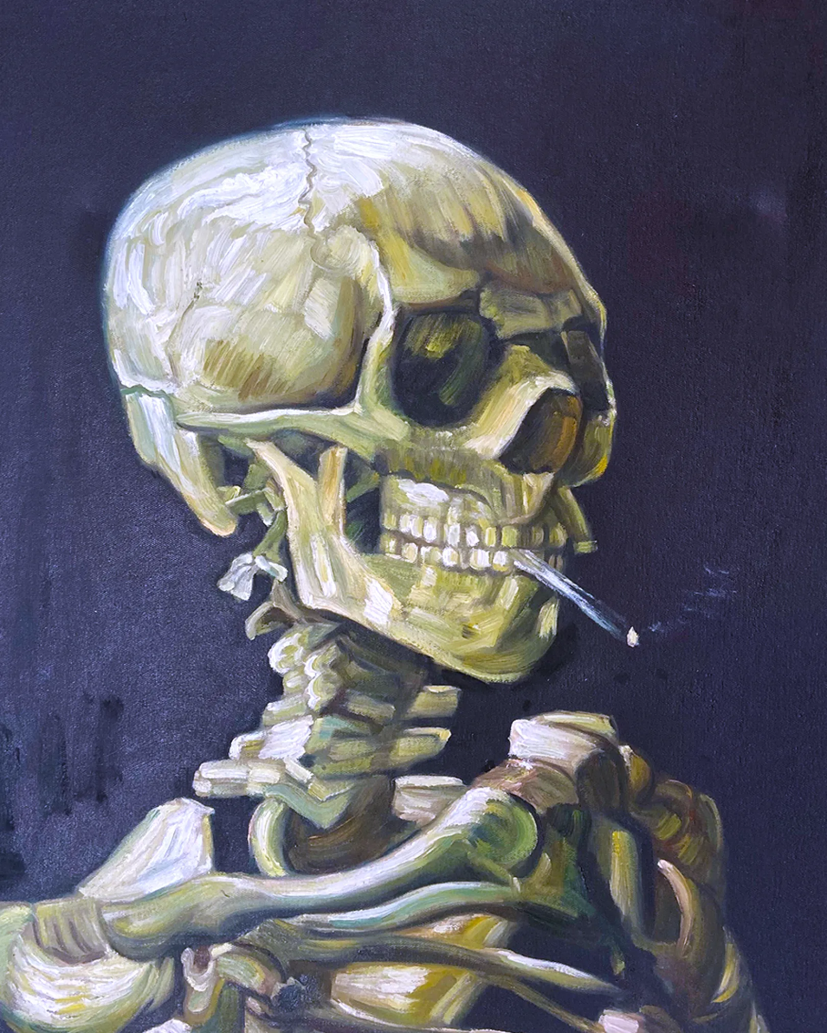 Galerie Mont Van Gogh<Schädel mit rauchender Zigarette - Vincent Van Gogh