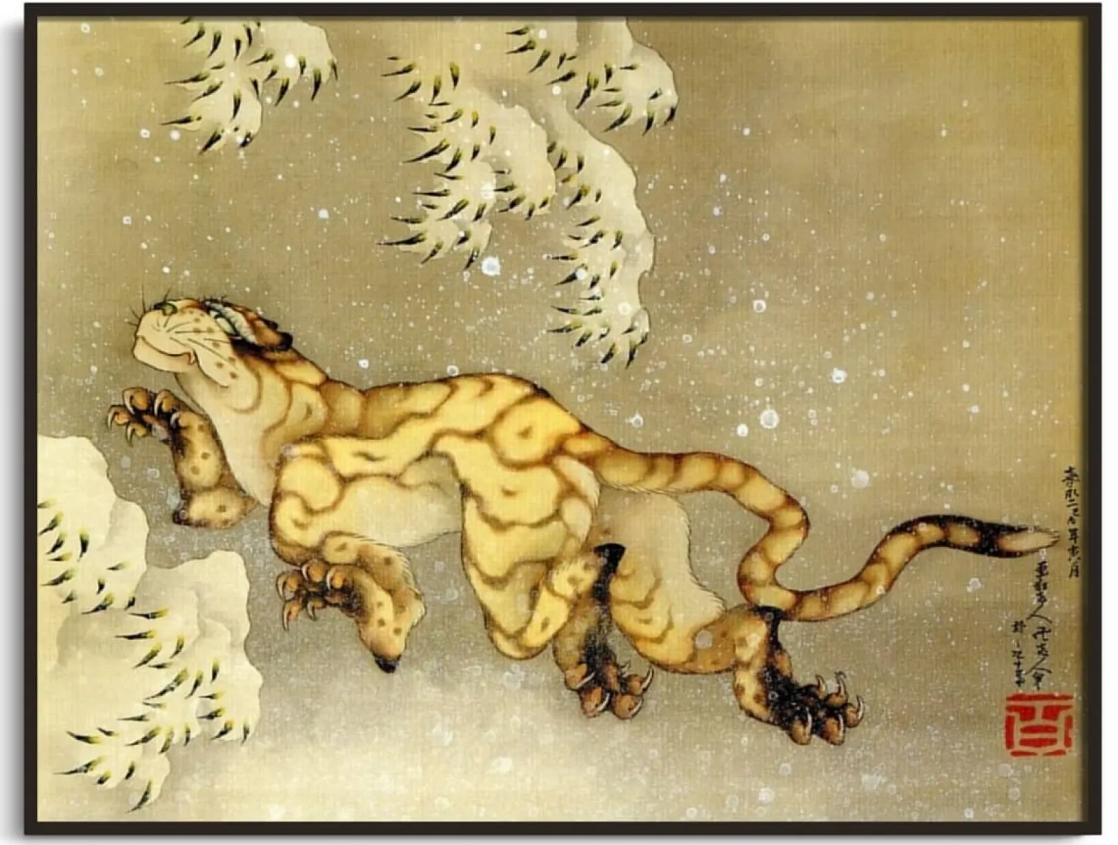 Galerie Mont Hokusai<Tiger im Schnee - Hokusai