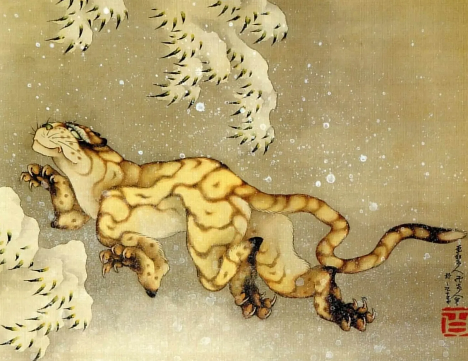 Galerie Mont Hokusai<Tiger im Schnee - Hokusai
